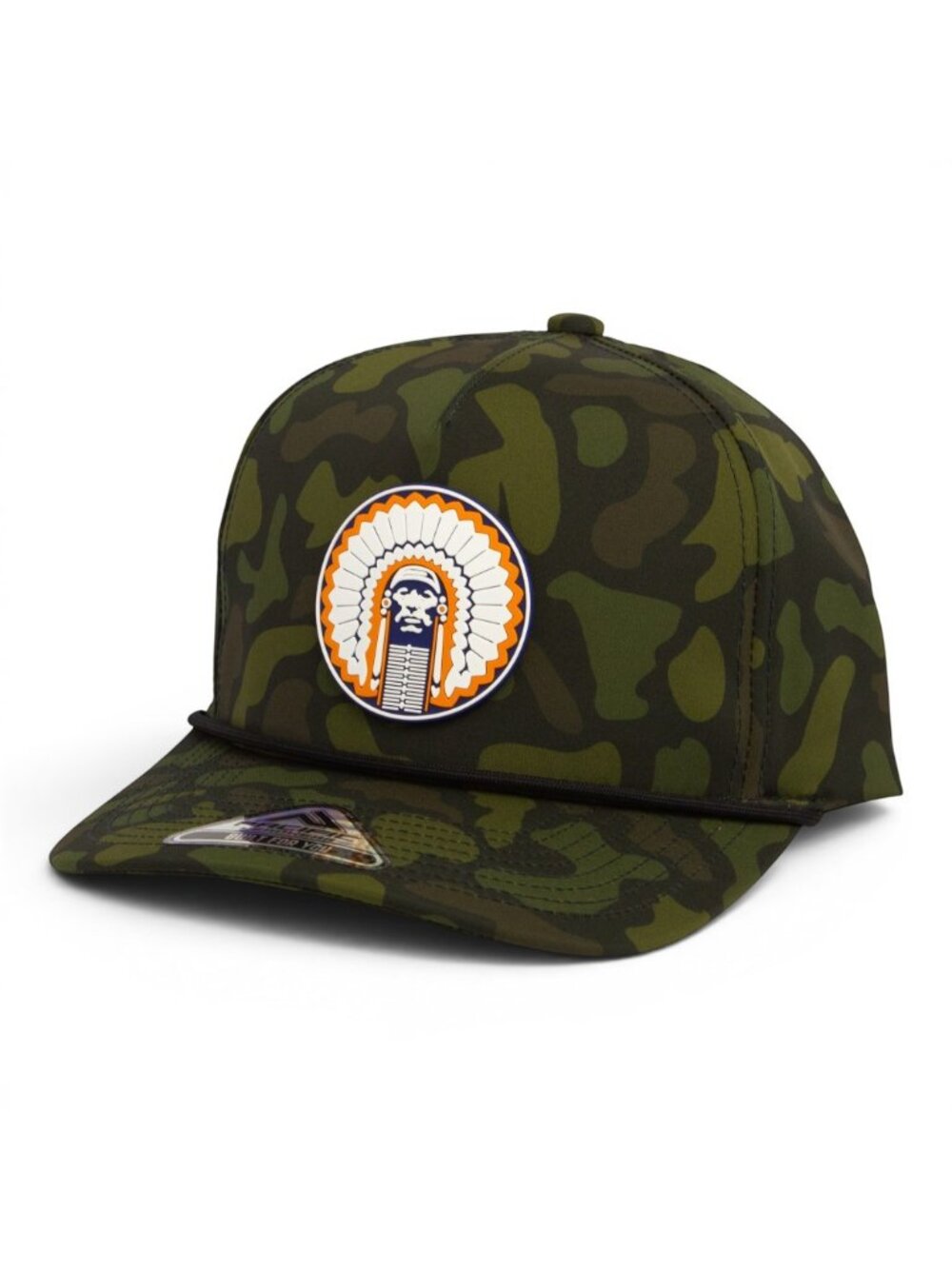 Illinois Fighting Illini Chief Illiniwek 3D Duck Camo Rope Hat- Woodland